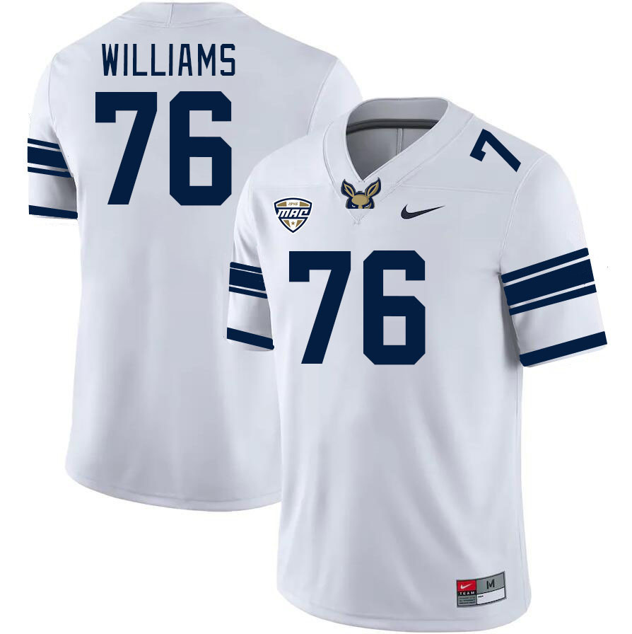 Men-Youth #76 Nate Williams Akron Zips 2023 College Football Jerseys Stitched-White